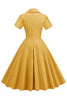 Cargar imagen en el visor de la galería, Stripes Vintage 1950s Vestido con manga corta
