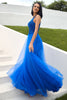 Cargar imagen en el visor de la galería, Vestido de fiesta Royal Blue Tulle con apliques