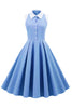 Cargar imagen en el visor de la galería, Vestido Swing Vintage Azul de la década de 1950