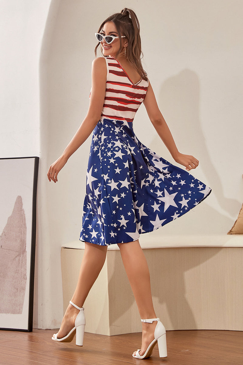 Cargar imagen en el visor de la galería, Vestido de mujer retro del Día de la Independencia Americana