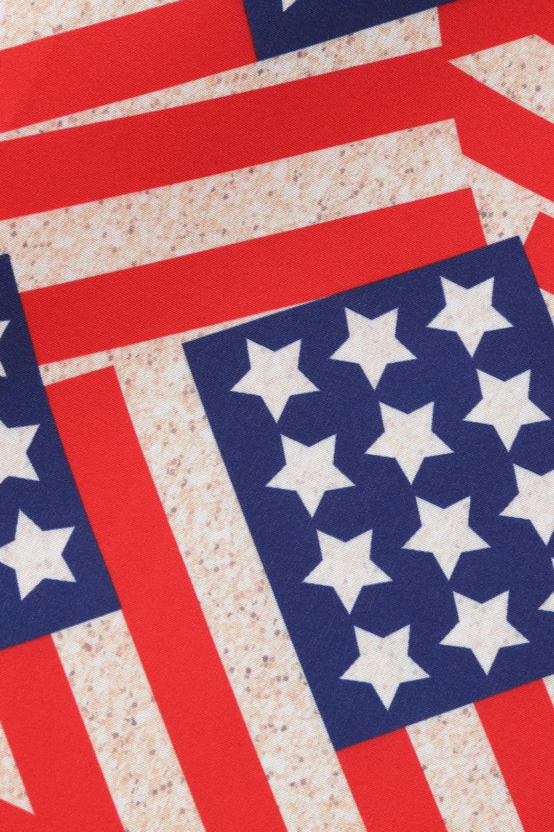 Cargar imagen en el visor de la galería, Estampado de bandera americana Vestido vintage