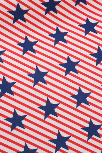 American Flag Stars Imprime Vestido Vintage