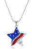 Cargar imagen en el visor de la galería, Collar de diamantes Pentagrama de la Bandera Americana