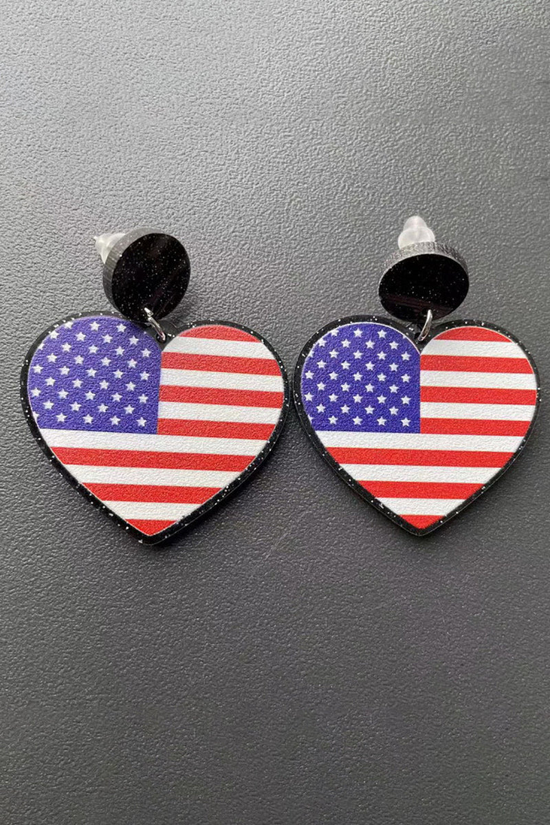 Cargar imagen en el visor de la galería, Pendientes de corazón American Flag