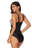 One Piece Halter Cuello Alto Traje de Baño Negro