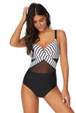 One Piece Halter Cuello Alto Traje de Baño Negro