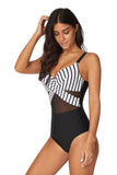 One Piece Halter Cuello Alto Traje de Baño Negro