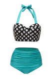 Traje de baño halter verde halter de dos piezas
