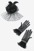 Cargar imagen en el visor de la galería, Negro Horquillas y guantes Conjuntos de accesorios de la década de 1920