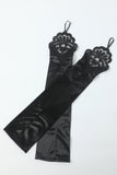 Negro Guantes de collar de seis piezas Accesorios de fiesta de la década de 1920