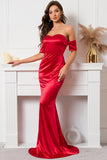 Vestido de graduación Red Off The Shoulder Mermaid