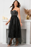 Vestido de fiesta de fiesta black Sweetheart Beaded