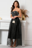 Vestido de fiesta de fiesta black Sweetheart Beaded