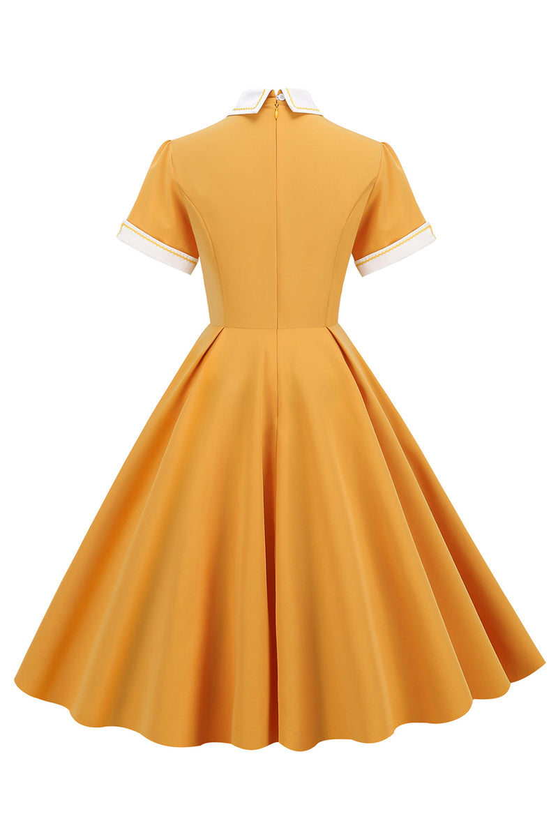 Cargar imagen en el visor de la galería, Vestido vintage azul claro de la década de 1950 con mangas