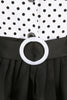 Cargar imagen en el visor de la galería, Vestido de lunares blancos y negros Vintage de la década de 1950