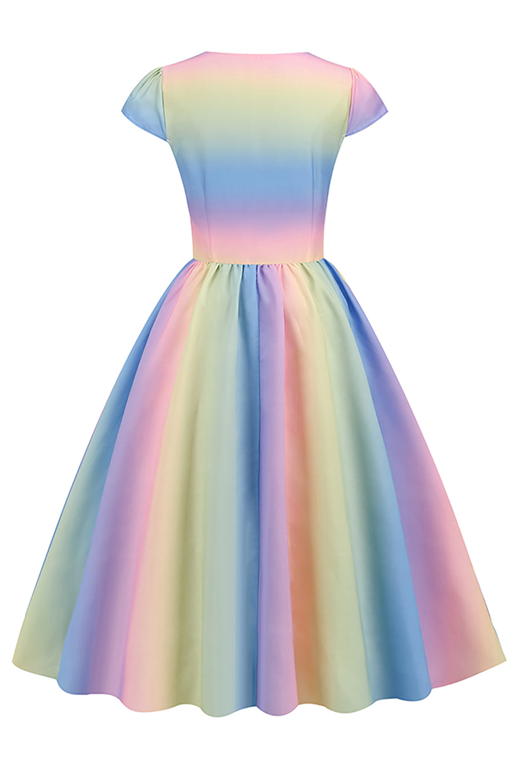 Vestido Vintage MultiColor Impreso de la década de 1950