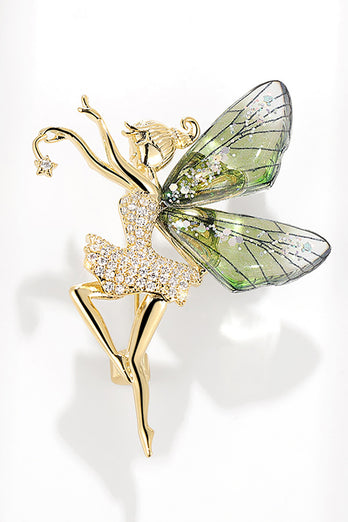 Broche de ángel de alas transparentes