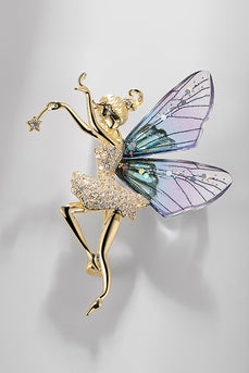 Broche de ángel de alas transparentes