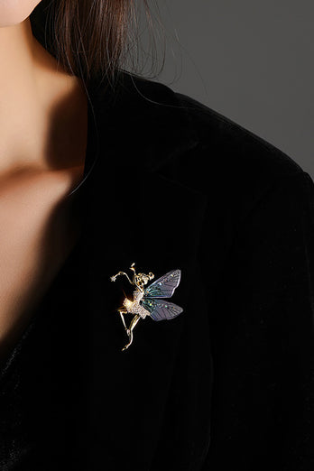 Broche de ángel de alas transparentes