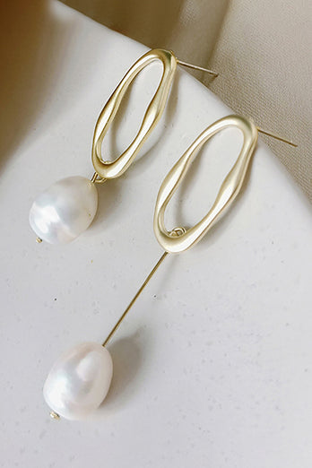 Pendientes barrocos de perlas con textura natural