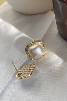 Pendientes vintage square pearl