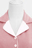Cargar imagen en el visor de la galería, 1950s vestido manga corta rosa a cuadros