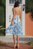 Vestido de verano de playa blue print