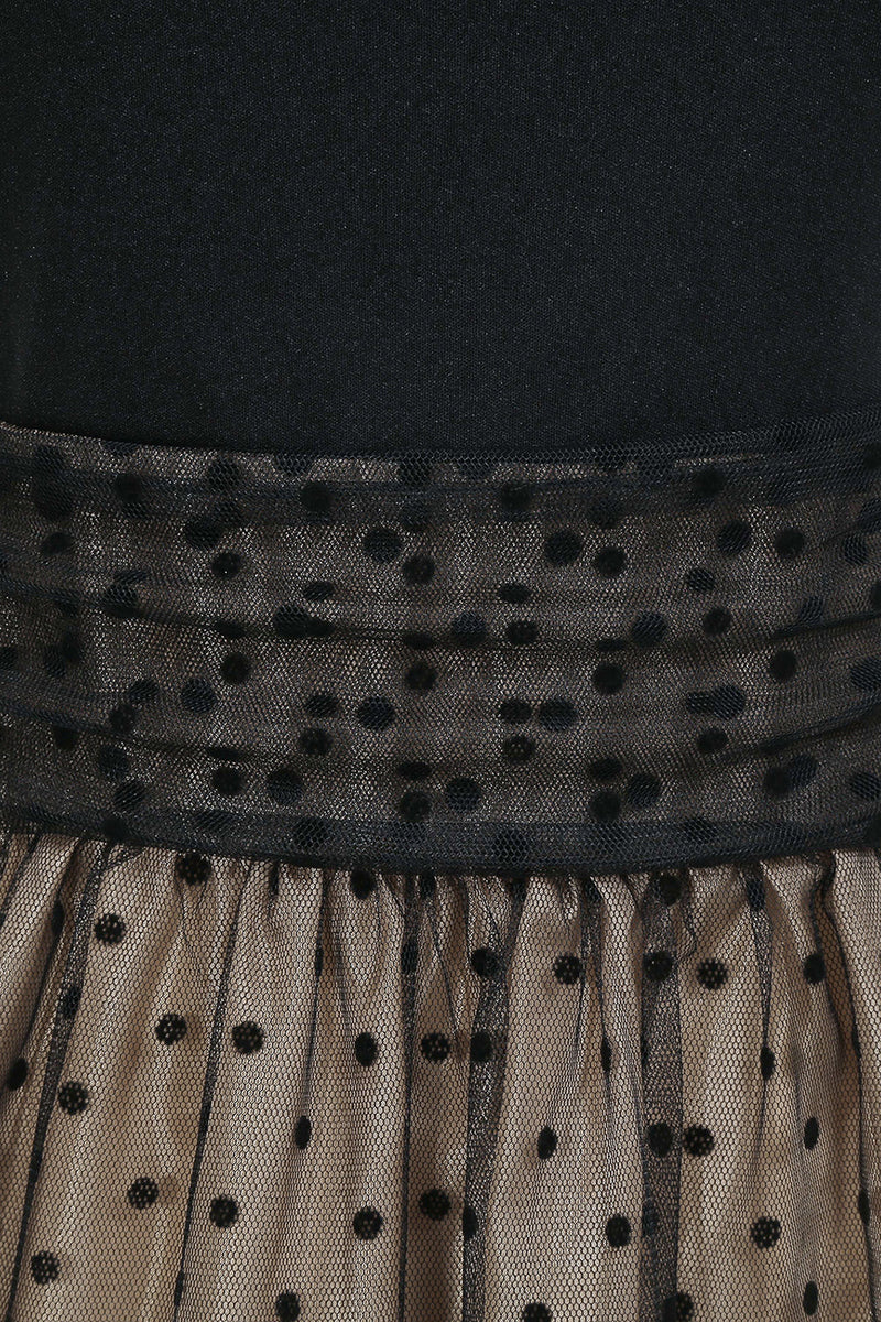 Cargar imagen en el visor de la galería, Vestido Negro Polka Dots Vintage 1950s