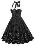 Halter Polka Dots Swing 1950s Vestido