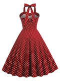 Halter Polka Dots Swing 1950s Vestido