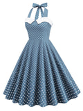 Halter Polka Dots Swing 1950s Vestido