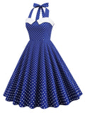 Halter Polka Dots Swing 1950s Vestido