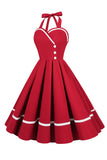 Halter Black 1950s Swing Dress