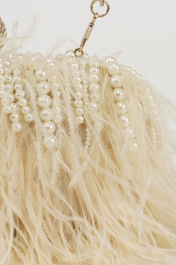 Bolso de noche vintage con plumas