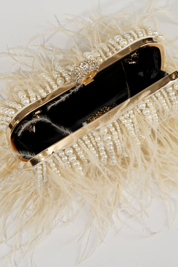 Bolso de noche vintage con plumas