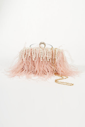 Bolso de noche vintage con plumas