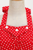 Cargar imagen en el visor de la galería, Estilo retro Halter Red Polka Dots Vestido de la década de 1950