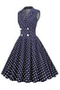 Cargar imagen en el visor de la galería, Marino Cuello en V Lunares 1950s Vestido