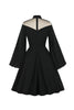 Cargar imagen en el visor de la galería, Vestido de Halloween Negro Vintage con Manga Larga