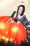 Cuello en V Manga Larga Vestido Vintaje de Halloween