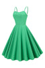 Cargar imagen en el visor de la galería, Correas de espagueti verde Vestido de la década de 1950