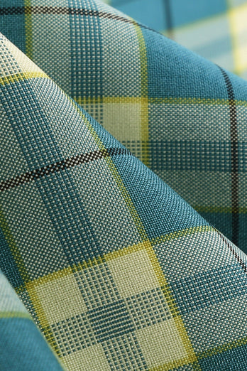 Verde Vestido de 1950 A Cuadros