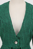 Escote A V cuello verde vestido vintage