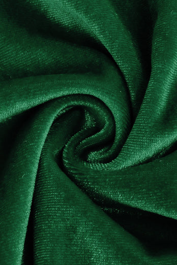 Vestido verde oscuro de terciopelo cuello cuadrado