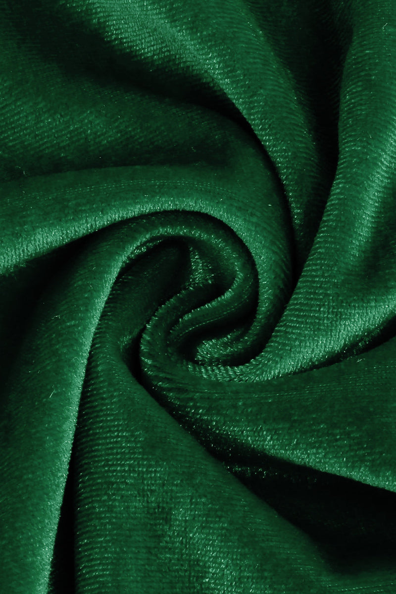 Cargar imagen en el visor de la galería, Vestido verde oscuro de terciopelo cuello cuadrado