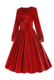 Vestido Vintage de Terciopelo Rojo