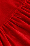 Vestido Vintage de Terciopelo Rojo