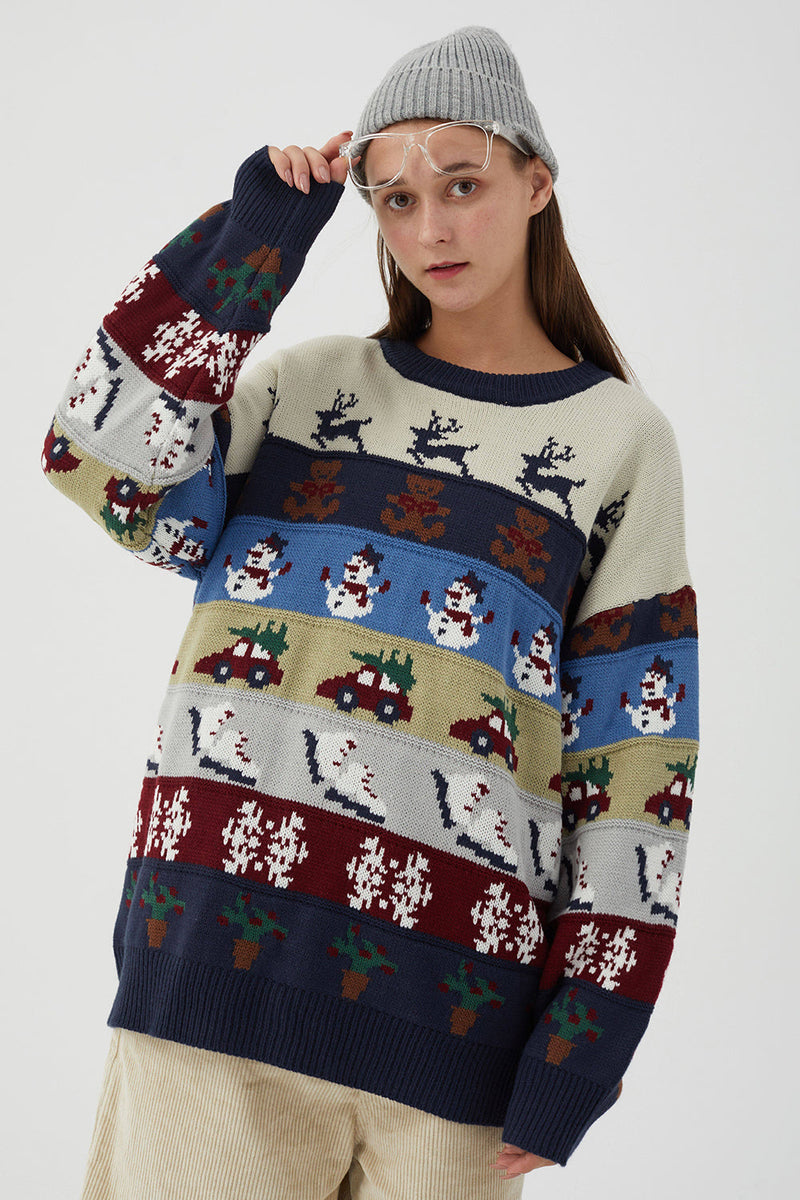 Cargar imagen en el visor de la galería, Suéter retro suelto navideños