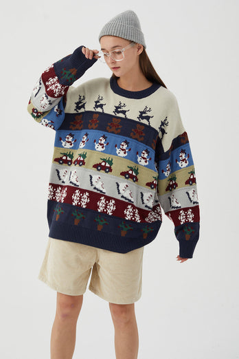 Suéter retro suelto navideños