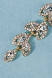 Pendientes Vintage Simple Diamantes de Imitación Hoja